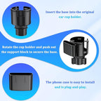 Car Cup Holder Expander, 2 in 1 Multifunctional Vehicles Drink Cup Adapter with Adjustable Base, Automotive Water Bottle Insert Holder, Universal for Automobile RV Truck