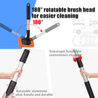 Car Glass Cleaner Wiper,Windshield Cleaning Tool, Microfiber Window Cleaner with Extendable Handle,Auto Glass Wiper Kit(Orange Square)