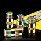 4Pcs Car Tire Pressure Monitor Valve Stem Caps Sensor Indicator 3 Color Eye Alert (Golden,2.2Bar 32PSI)