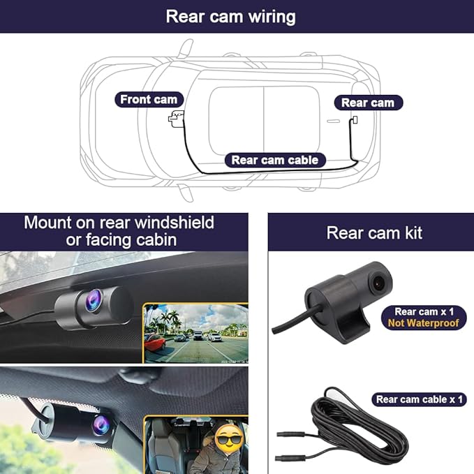 Front 2K+Rear 1080P Dash Cam Adapts for Volkswagen Tiguan 2024-2026 MK3 (Black), OEM Factory Look, Dual HD Video, WiFi & APP, Loop Recording, Parking Mode, Easy to Operate, 64GB Card