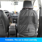 Black Back Seat Protector, Cover Anti Kick Mat, Car Backseat Organizer, Universal Interior Accessories, Oxford Cloth Durable for Cars SUVs Trucks Size 65x43cm.