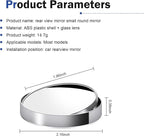 2 PCS Car Blind Spot Mirror, 1.97" HD Anti-Scratch Safe Blind Spot Rearview Mirror, 360° Rotatable Adjustable Wide Angle Auxiliary Side View Mirror, Universal for Most Cars (Silver)