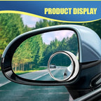 Craedli 2PCS 2" Round Blind Spot Car Mirrors, HD Glass Convex Mirror with Frame, 360° Adjustable Automotive Rearview Mirror, Self-Adhesive Wide Angle Mirrors for Car, SUV, Truck (Silver)
