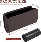 Car Trash Can, Leather Waterproof Automotive Garbage Can with Trash Bag, Hanging Mini Vehicle Trash Bin, Small Auto Door Organizer Storage Pouch, Universal Car Accessories (Brown)