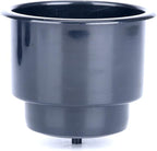 (Set of 5) Amarine-Made Black Recessed Drop in Plastic Cup Drink Can Holder with Drain for Boat Car Marine Rv - Black
