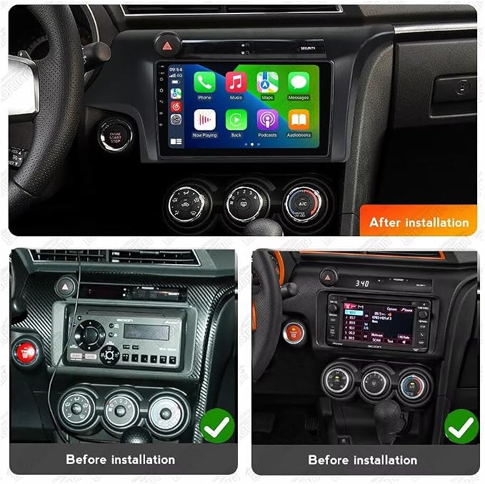 5GWiFi Upgrade Car Stereo Radio for Scion tC 2011 2012 2013 2014 2015 2016 - 8-Core Wireless Car-Play Android Auto GPS Navi - 2GB RAM 32GB ROM 9 Inch Touchscreen Blue-Tooth RDS FM AM DSP