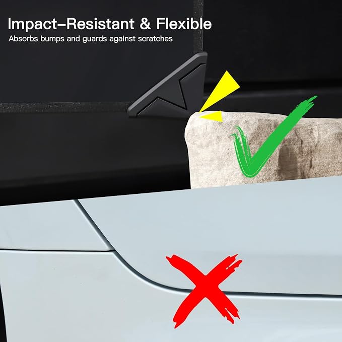 for Cybertruck Door Edge Protector – 4-Pack Silicone Anti-Collision Guards, Universal Anti-Scratch Corner Bumpers with 3M Adhesive for SUVs, Trucks, and Cars