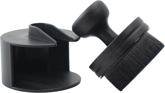 VIKING Tire Shine Applicator Brush, Automotive Tire Dressing Applicator Brush, Storage Stand Included for Detailing and Car Wash Kit, Black, 2.3 Inch Diameter