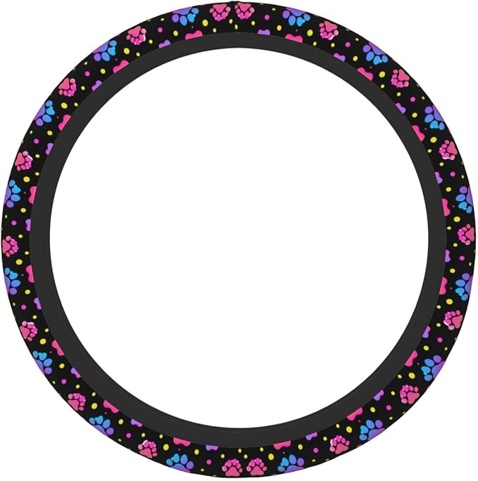 Animal Paws Elastic Steering Wheel Cover Non-Slip Breathable Steering Wheel Protector Fit Auto, SUVs, Truck