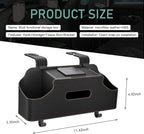 Car Seatback Organizer with Cup Holder, Leather Headseat Tissue Box and Storage Box, Multifunction Auto Rear-mounted Mobile Phone Holder, for Most Cars (Black)