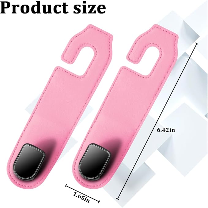Car Seat Headrest Hook, 2PCS Vehicle Seat Back Hangers Organizer for Handbag Purse Coat, Automotive Interior Headrest Storage Hooks, Universal for SUV Automobile Truck (Pink)