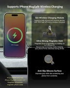 Active Cooling 6D Tesla Compatible Invisible Foldaway Car Mount Qi2 Wireless Charger for Tesla S/3/X/Y/Cybertruck (Magnet), Compatible for magsafe
