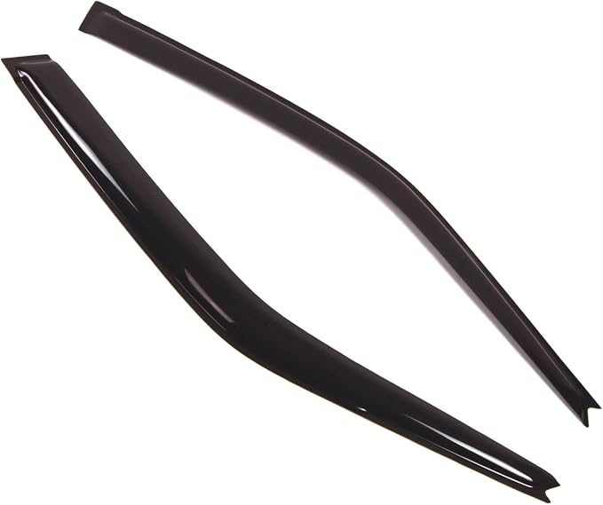 WD2-216 Dark Smoke 2 Pcs Set Window Visor (Outside Mount) Deflector Rain Guard Compatible with 1988-1991 Honda Civic Coupe