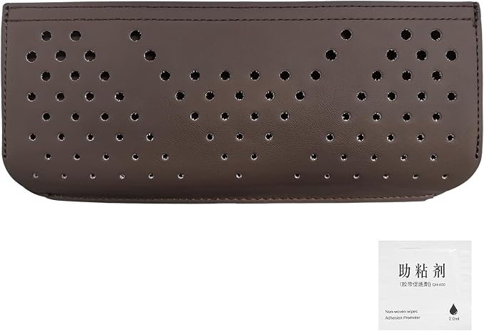 Car Seat Side Pocket Organizer, Auto Center Console Storage Pocket with Adhesive Tape, Multifunctional Leather Tray Pouch Sunglasses Holder for Car Seat Door Window (Brown)
