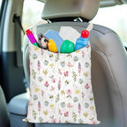 Floral Car Trash Bag Car Garbage Bag Hanging Cars Trash Can Spring Decor Waterproof Cars Back Seat Organizer for Vehicle Travelling Swimming Camping