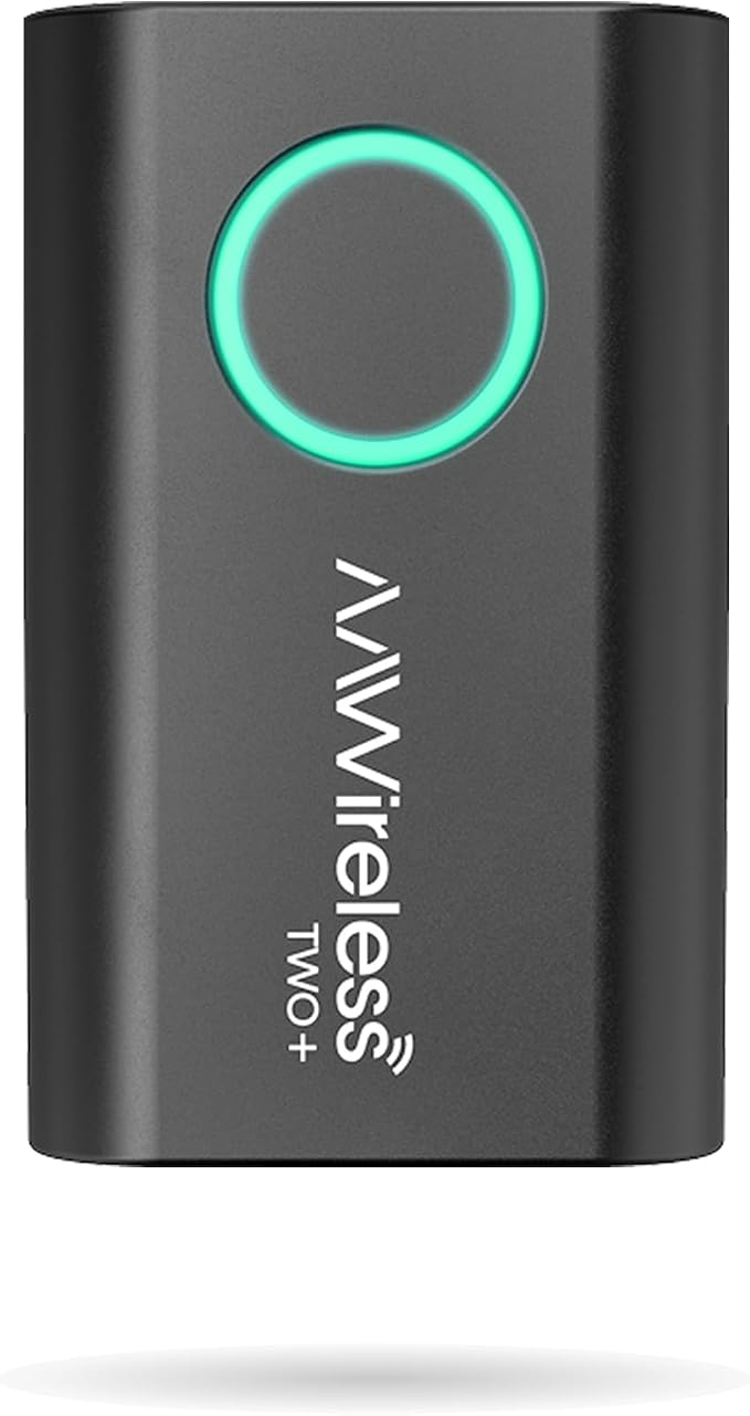 TWO+ Compatible with Android Auto & Apple Carplay 2-in-1 Wireless Adapter | Wireless Connection via Bluetooth & WiFi | iPhone X+ & Android 11+ | Multifunctional Button | Made in Europe