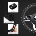 Steering Wheel Cover Moon and Star, 15 Inch Car Accessories for Women Girls Girly, Universal Anti Slip Neoprene Auto Interior Decor Anti Slip Car Protector