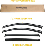 Window Visor for Volkswagen VW Tiguan 2009-2017, Out-Channel Rain Guards Shields Vent Deflector Shade Wind Dark Smoke for 09-17 Tiguan, Tape-On Outside-Mount, 4PCS