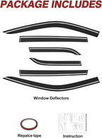 Outside-Mount Window Rain Guards Fit for Jeep Compass 2017-2026, Extra Durable Window Visors Wind Deflector Dark Smoke Vent Shades Car Tape-on with Thicker-6 PCS
