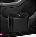 Car Trash Can with Lid, Leakproof Mini Auto Garbage Bin with Trash Bags, Multipurpose Dustbin Container Storage Organizer for Vehicle Home Office, Car Accessories (Black)