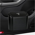 Car Trash Can with Lid, Leakproof Mini Auto Garbage Bin with Trash Bags, Multipurpose Dustbin Container Storage Organizer for Vehicle Home Office, Car Accessories (Black)