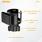Car Cup Holder Expander, 2 in 1 Expandable Base Vehicle Cupholder Adapter with Phone Holder, Automotive Interior Water Bottle Insert Extender, Universal for SUV RV Truck