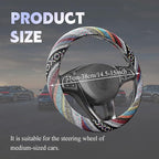 Boho Steering Wheel Cover, Steering Wheel Cover Women, 15 inch Hippie Style Protector Covers, Universal Ethnic Flax Cloth Car Accessories Universal for SUV Van Truck (Hippie-D)