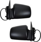 Driver and Passenger Side Mirror Assembly Set Power Heated Textured Non Foldaway Black Compatible with 1996-1998 Jeep Grand Cherokee