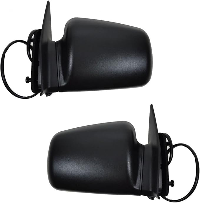 Driver and Passenger Side Mirror Assembly Set Power Heated Textured Non Foldaway Black Compatible with 1996-1998 Jeep Grand Cherokee