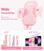 Pink Phone Holder for Your Car [Sturdy & Durable] [Powerful Suction] Dashboard Windshield Air Vent Car Phone Holder Hands Free Phone Mount for Car for iPhone Android, Pink Car Accessories