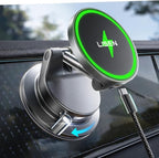 for 15W Magsafe Car Mount Charger, Magnetic Phone Holders for Your Car, Magnetic Wireless Car Charger, Suction Phone Mount for Car Accessories, Car Mount for iPhone 17 Pro Max 16 15 14 13 12 | [Lever Lock & Easiest Mount] Magsafe Car Mount Charge...