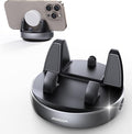 Car Phone Holder, [Adjustable Spring Design] Dashboard Cell Phone Holder Compatible with Popsocket, 360°Rotatable & Vertical 30°Adjustable Mount for Car, Silver