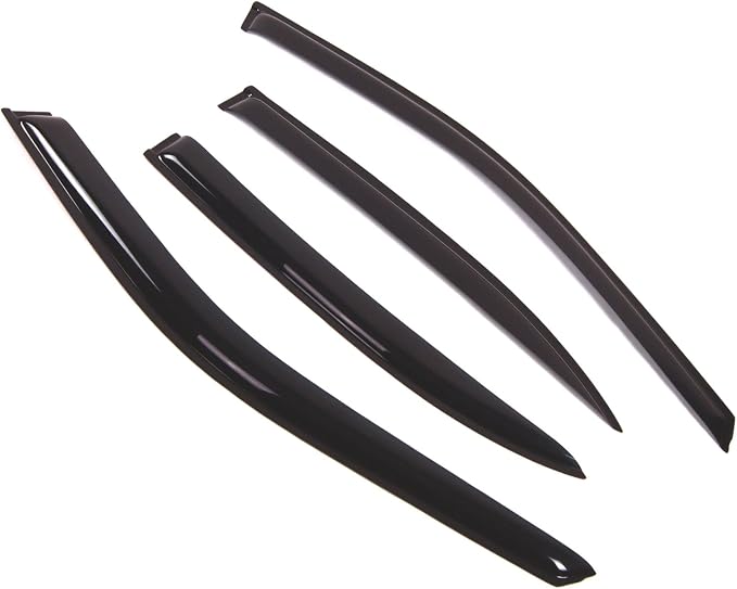 WD2-343 Dark Smoke 4 Pcs Set Window Visor (Outside Mount) Deflector Rain Guard Compatible with 1995-1999 Nissan Maxima
