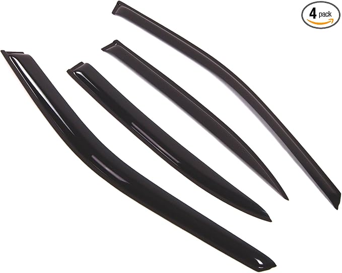 Outside Mount Window Vent Visors Rain Guards Compatible with Nissan Maxima 1995-1999 | Side Window Wind Deflectors Rain Shields | Smoke Tinted, 4 Pcs Set, DGWV-343