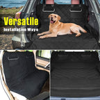 SUV Cargo Liner for Dogs, Waterproof Pet Cargo Cover Dog Seat Cover Mat for SUVs Sedans Vans with 2 Large Pockets, Non-Slip, Large Size Universal Fit, Black
