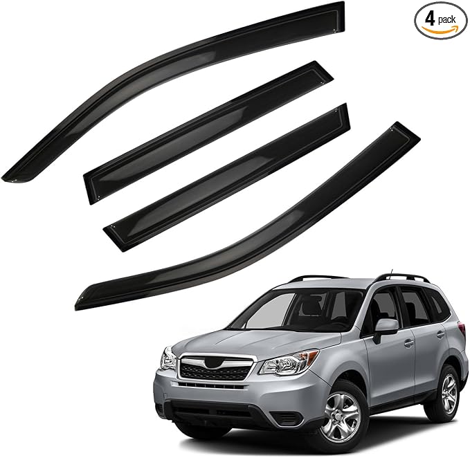 Rain Guards Compatible with 2014-2018 Forester, Tape-On Side Window Visor Wind Deflector Vent Visors Car Accessories 4pcs