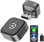 2026 2-in-1 Wireless CarPlay & Android Auto Adapter, Ultra Mini Dongle Converts Wired to Wireless, WiFi 6 & Bluetooth 5.4, Plug & Play Stick for Cars with Factory Wired System, Low Latency