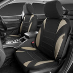 Neoprene EVA Waterproof car seat Covers Front Seats Only, Universal fit for SUV Vehicles Automotive with 5mm Composite EVA Inside,Airbag Compatible (Two Seats 6PCS, Black and Beige)