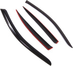 WD2-675 Dark Smoke 4 Pcs Set Window Visor (Outside Mount) Deflector Rain Guard Compatible with 2004-2010 BMW 525i 530i 545i
