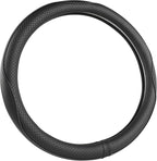 Customized Auto Car Steering Wheel Cover for Dodge RAM 1500 2500 3500, 15.5-16 inch (Black-Large Size)