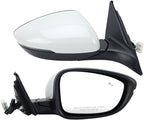 Right Passenger Side Mirror Compatible with 2018-2022 Honda Accord Power Glass | Heated | with Blind Spot | with Turn Signal | Manual Folding Repalces HO1321330 (8Pins-Pearl White)