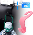 4PCS Car Back Seat Headrest Hooks, Rear Car Seat Storage Headrest Hanger Holder Hooks Organizer, Universal Auto Interior Accessories for Bag Purse Handbag Cloth Coats Grocery (Pink)