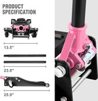 DNA Motoring Low Profile Hydraulic Trolley Service/Floor Jack, 3 Ton (6000 lbs) Capacity, Lifting Range 3"-20", Pink, TOOLS-00475-PK