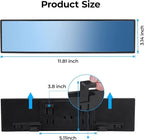 Rear View Mirror, Universal 12 Inch Panoramic Convex Rearview Interior Clip-on Wide Angle Mirror to Reduce Blind Spot Effectively for Car SUV Trucks - Blue