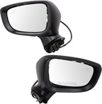 Driver & Passenger Side Power Mirror Set Smooth Black without Heat with Blind Spot Indicator Compatible with 2017-2021 Mazda 6 MA1320231 MA1321231