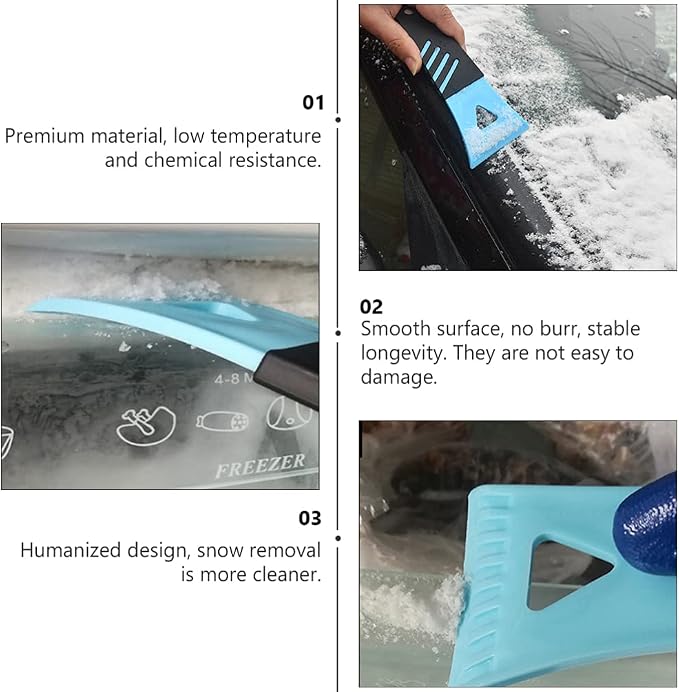 Plastic Refrigerator Ice Shovel Ice Scraper Defrost Shovel Snow Ice Remover Scoop Freezer Shovel Defroster Cleaning Freezer Frost Shovel Fridge Cleaning Tool - 2 Pack