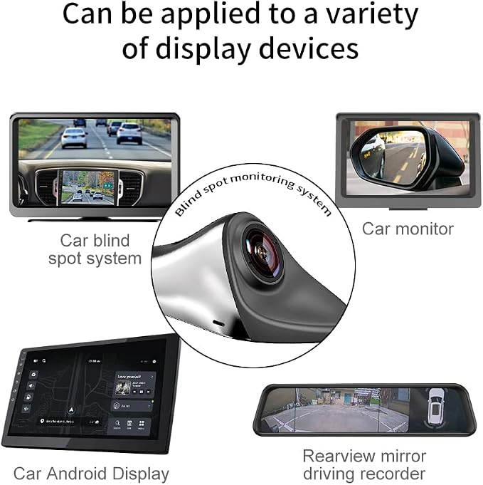 HD Blind spot Camera Car Side View Camera IP68 Waterproof 120 Degree Wide Angle Side View Mirror Cam Silver