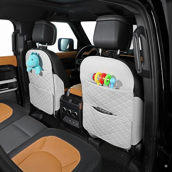 Seat Back Protector,Shields Seat Backs From Kicks and Adds Storage | kick mats back seat protector easy to install and clean, well-crafted, sturdy, durable and stylish.2 Pack