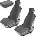 Waterproof Stain Resistant Towel Car Seat Covers，Universal Non-Slip for Gym Workout, Swimming, Beach and Workout Outdoor, Machine Washable(Gray, 2 Pack)