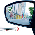 Rectangular Blind Spot Mirror, HD Glass Frameless Stick on Adjustabe Convex Wide Angle Rear View Blind Spot Car Mirror for Car Blind Spot, Pack of 2